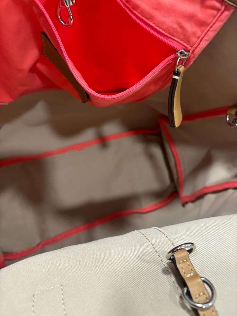 Coach Hadley Multicolor Striped Canvas Tote with Tan Trim